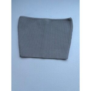 Babaton Ribbed Tube Top Women's XXS Gray Sleeveless Knit Casual Cute
